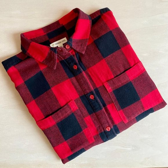 Tucker + Tate Girls' Buffalo Check Plaid Flannel Peplum Top - Picture 3 of 8